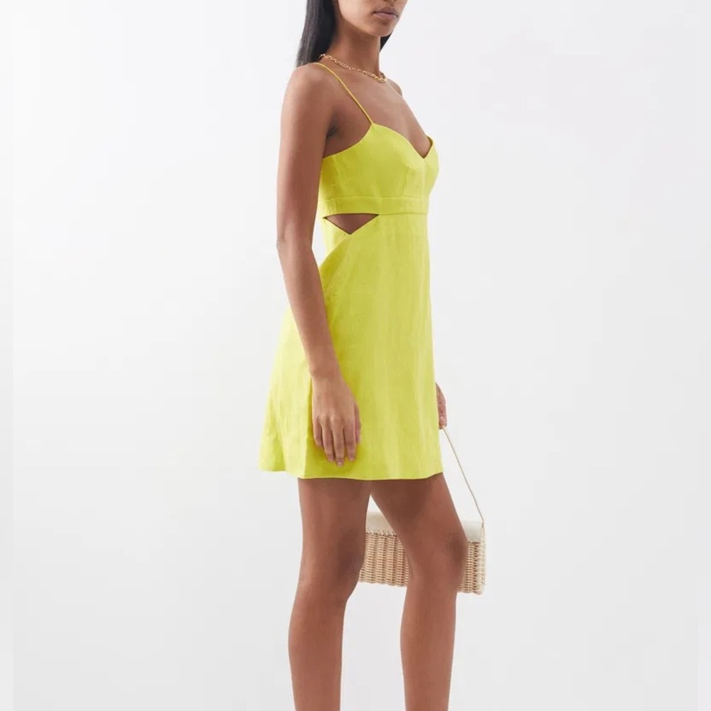 Saloni Bonnie Linen Mini Dress